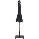  Meridian Amalfi Black Water Resistant Fabric And Aluminum Patio Umbrella with Base Set IMAGE 13