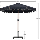 Meridian Amalfi Black Water Resistant Fabric And Aluminum Patio Umbrella with Base Set IMAGE 18