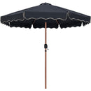  Meridian Amalfi Black Water Resistant Fabric And Aluminum Patio Umbrella with Base Set IMAGE 3