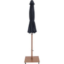  Meridian Amalfi Black Water Resistant Fabric And Aluminum Patio Umbrella with Base Set IMAGE 13