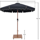  Meridian Amalfi Black Water Resistant Fabric And Aluminum Patio Umbrella with Base Set IMAGE 18