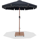  Meridian Amalfi Black Water Resistant Fabric And Aluminum Patio Umbrella with Base Set IMAGE 1