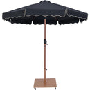  Meridian Amalfi Black Water Resistant Fabric And Aluminum Patio Umbrella with Base Set IMAGE 3