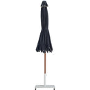  Meridian Amalfi Black Water Resistant Fabric And Aluminum Patio Umbrella with Base Set IMAGE 13