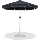  Meridian Amalfi Black Water Resistant Fabric And Aluminum Patio Umbrella with Base Set IMAGE 1