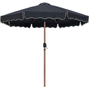  Meridian Amalfi Black Water Resistant Fabric And Aluminum Patio Umbrella with Base Set IMAGE 3