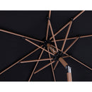  Meridian Amalfi Black Water Resistant Fabric And Aluminum Patio Umbrella with Base Set IMAGE 14