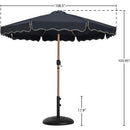  Meridian Amalfi Black Water Resistant Fabric And Aluminum Patio Umbrella with Base Set IMAGE 16