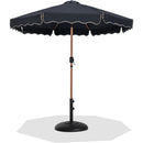  Meridian Amalfi Black Water Resistant Fabric And Aluminum Patio Umbrella with Base Set IMAGE 1