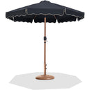  Meridian Amalfi Black Water Resistant Fabric And Aluminum Patio Umbrella with Base Set IMAGE 1