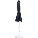  Meridian Amalfi Black Water Resistant Fabric And Aluminum Patio Umbrella with Base Set IMAGE 11