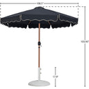  Meridian Amalfi Black Water Resistant Fabric And Aluminum Patio Umbrella with Base Set IMAGE 16