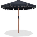  Meridian Amalfi Black Water Resistant Fabric And Aluminum Patio Umbrella IMAGE 1