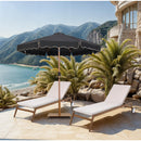  Meridian Amalfi Black Water Resistant Fabric And Aluminum Patio Umbrella IMAGE 2