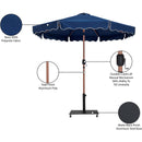  Meridian Amalfi Navy Water Resistant Fabric And Aluminum Patio Umbrella with Base Set IMAGE 19