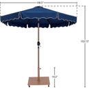  Meridian Amalfi Navy Water Resistant Fabric And Aluminum Patio Umbrella with Base Set IMAGE 18