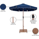  Meridian Amalfi Navy Water Resistant Fabric And Aluminum Patio Umbrella with Base Set IMAGE 19