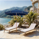  Meridian Amalfi Navy Water Resistant Fabric And Aluminum Patio Umbrella with Base Set IMAGE 2