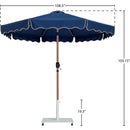  Meridian Amalfi Navy Water Resistant Fabric And Aluminum Patio Umbrella with Base Set IMAGE 18