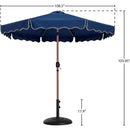  Meridian Amalfi Navy Water Resistant Fabric And Aluminum Patio Umbrella with Base Set IMAGE 16