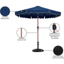  Meridian Amalfi Navy Water Resistant Fabric And Aluminum Patio Umbrella with Base Set IMAGE 17
