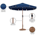  Meridian Amalfi Navy Water Resistant Fabric And Aluminum Patio Umbrella with Base Set IMAGE 17