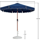  Meridian Amalfi Navy Water Resistant Fabric And Aluminum Patio Umbrella with Base Set IMAGE 16