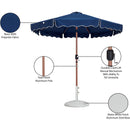  Meridian Amalfi Navy Water Resistant Fabric And Aluminum Patio Umbrella with Base Set IMAGE 17