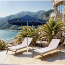  Meridian Amalfi Navy Water Resistant Fabric And Aluminum Patio Umbrella with Base Set IMAGE 2