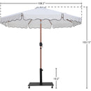  Meridian Amalfi White Water Resistant Fabric And Aluminum Patio Umbrella with Base Set IMAGE 18