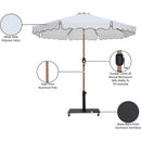  Meridian Amalfi White Water Resistant Fabric And Aluminum Patio Umbrella with Base Set IMAGE 19