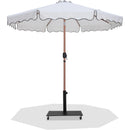  Meridian Amalfi White Water Resistant Fabric And Aluminum Patio Umbrella with Base Set IMAGE 1