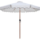  Meridian Amalfi White Water Resistant Fabric And Aluminum Patio Umbrella with Base Set IMAGE 3
