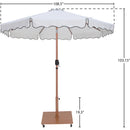  Meridian Amalfi White Water Resistant Fabric And Aluminum Patio Umbrella with Base Set IMAGE 18