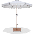  Meridian Amalfi White Water Resistant Fabric And Aluminum Patio Umbrella with Base Set IMAGE 1