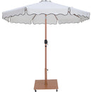  Meridian Amalfi White Water Resistant Fabric And Aluminum Patio Umbrella with Base Set IMAGE 3
