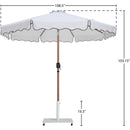  Meridian Amalfi White Water Resistant Fabric And Aluminum Patio Umbrella with Base Set IMAGE 18