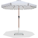  Meridian Amalfi White Water Resistant Fabric And Aluminum Patio Umbrella with Base Set IMAGE 1