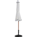  Meridian Amalfi White Water Resistant Fabric And Aluminum Patio Umbrella with Base Set IMAGE 11