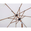  Meridian Amalfi White Water Resistant Fabric And Aluminum Patio Umbrella with Base Set IMAGE 14