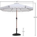  Meridian Amalfi White Water Resistant Fabric And Aluminum Patio Umbrella with Base Set IMAGE 16