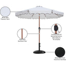  Meridian Amalfi White Water Resistant Fabric And Aluminum Patio Umbrella with Base Set IMAGE 17