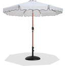  Meridian Amalfi White Water Resistant Fabric And Aluminum Patio Umbrella with Base Set IMAGE 1
