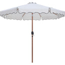 Meridian Amalfi White Water Resistant Fabric And Aluminum Patio Umbrella with Base Set IMAGE 3
