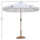  Meridian Amalfi White Water Resistant Fabric And Aluminum Patio Umbrella with Base Set IMAGE 16