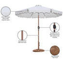  Meridian Amalfi White Water Resistant Fabric And Aluminum Patio Umbrella with Base Set IMAGE 17