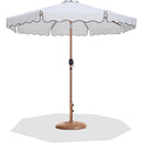  Meridian Amalfi White Water Resistant Fabric And Aluminum Patio Umbrella with Base Set IMAGE 1