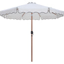  Meridian Amalfi White Water Resistant Fabric And Aluminum Patio Umbrella with Base Set IMAGE 3