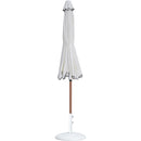  Meridian Amalfi White Water Resistant Fabric And Aluminum Patio Umbrella with Base Set IMAGE 11
