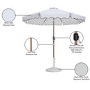  Meridian Amalfi White Water Resistant Fabric And Aluminum Patio Umbrella with Base Set IMAGE 17